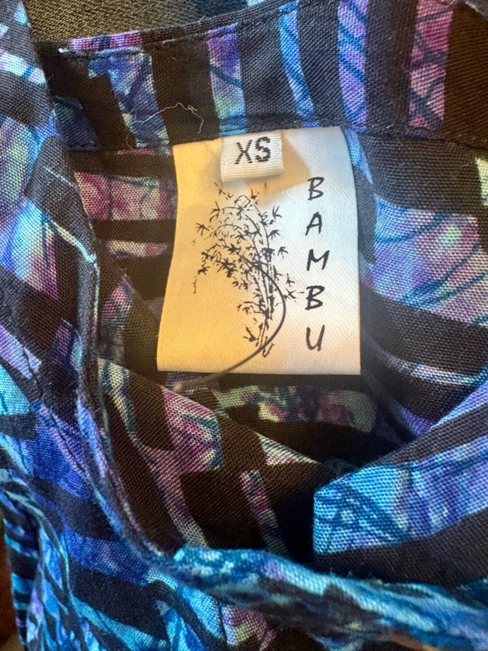Bambu Flowy Dress in Blue & Purple Print